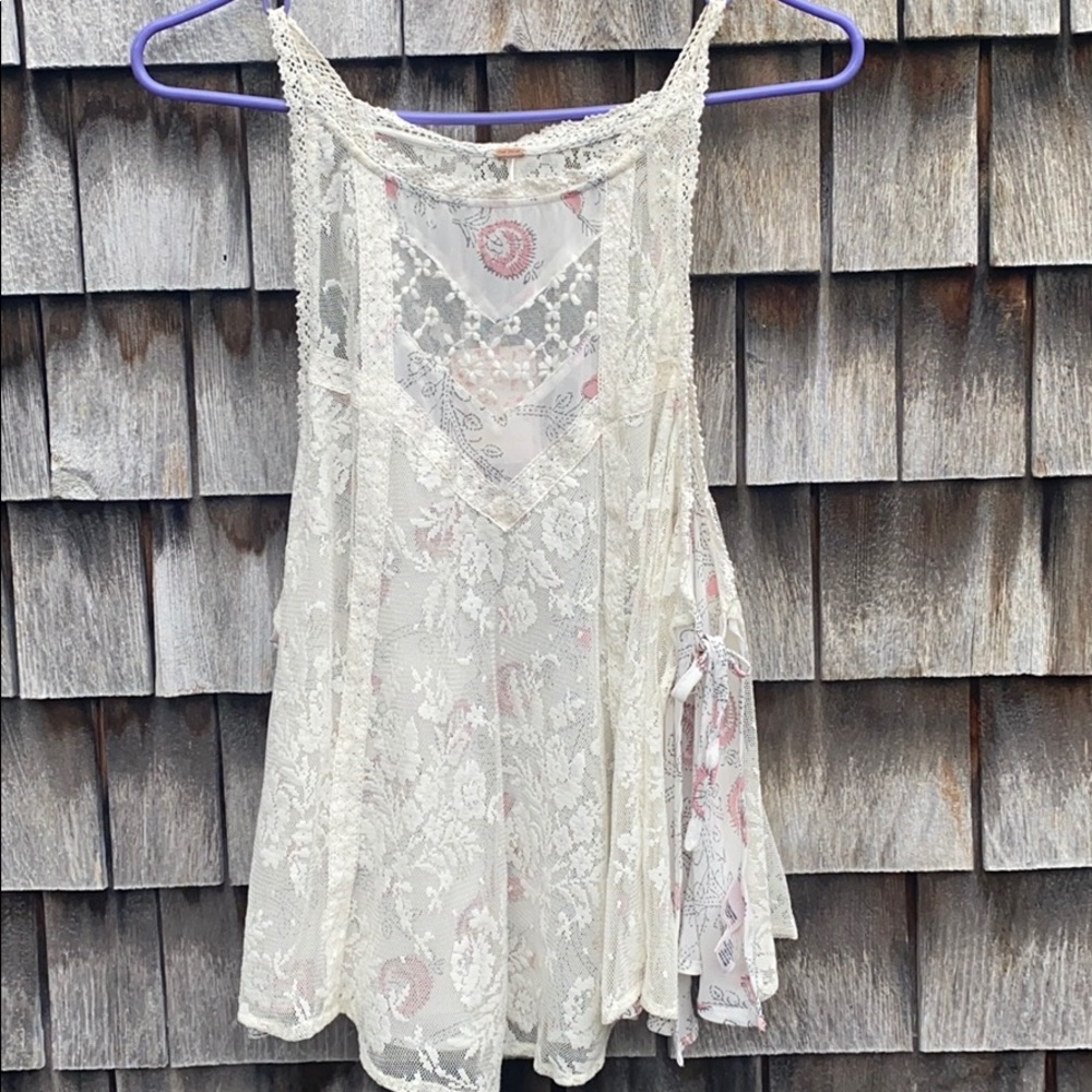 Free People Loose Lace Tank Top